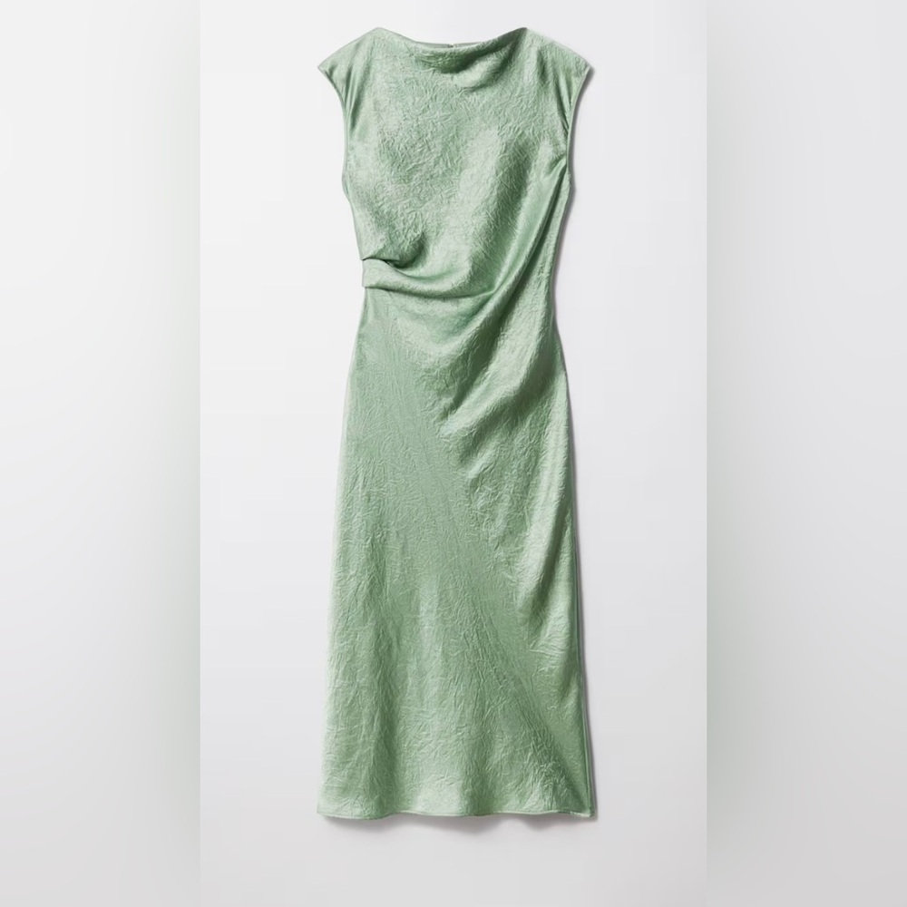 & Other Stories Sage Green Midi Dress